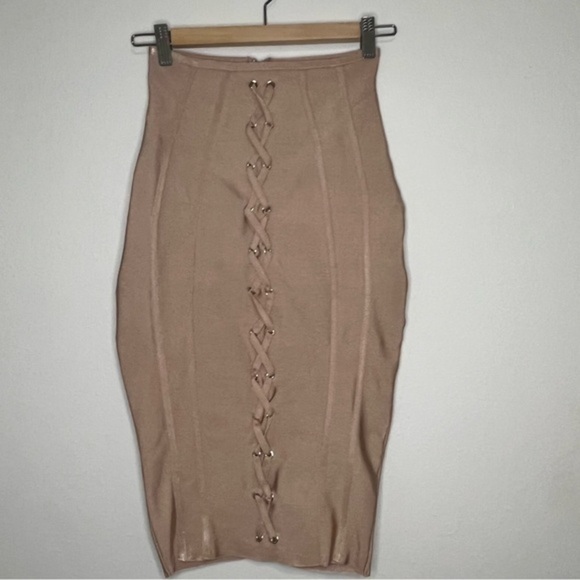 Two Piece Set Bandage Bodycon Lace Up Dress - Picture 5 of 14